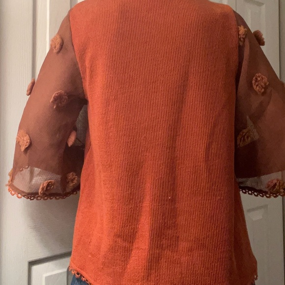 Elegant rust color fun Sleeve Top - Picture 5 of 6